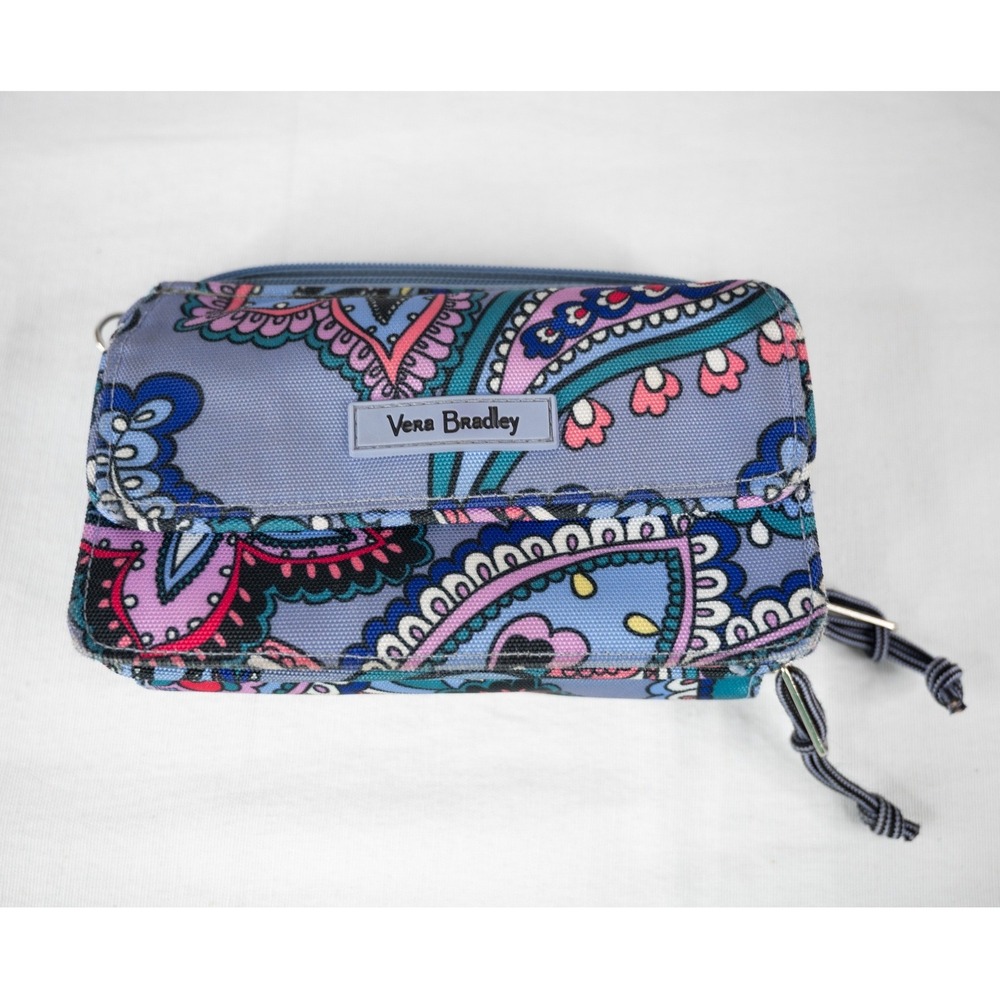 Vera Bradley RFID‎ Kona Paisley Lighten Up Wristlet Wallet Lavender zip up